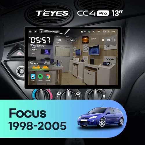 Штатная магнитола Teyes CC4 Pro 12/256 Ford Focus 1 (1998-2005) (13")