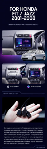 Штатная магнитола Teyes CC3 4/64 Honda Fit GD (2001-2008) Правый руль