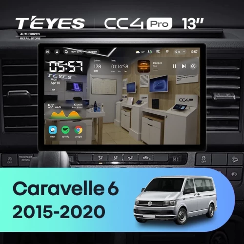 Штатная магнитола Teyes CC4 Pro 12/256 Volkswagen Caravelle T6 (2015-2020) (13")