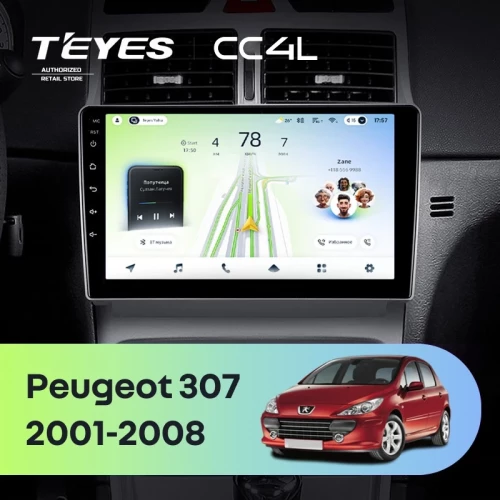 Штатная магнитола Teyes CC4L 4/64 Peugeot 307 1 (2001-2008)