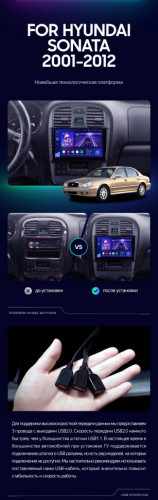 Штатная магнитола Teyes CC3 4/64 Hyundai Sonata EF рестайлинг (2001-2012)