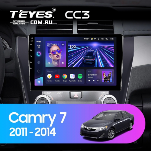 Штатная магнитола Teyes CC3 4/64 Toyota Camry 7 XV 50 55 (2011-2014) (черная) F2