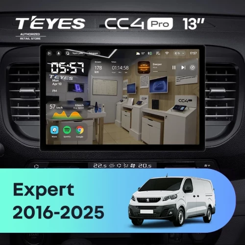 Штатная магнитола Teyes CC4 Pro 8/128 Peugeot Expert (2016-2026) (13")