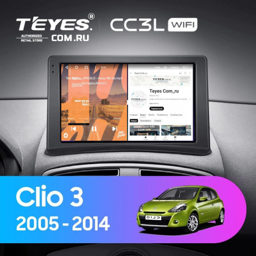 Штатная магнитола Teyes CC3L WiFi 2/32 Renault Clio 3 (2005-2014)