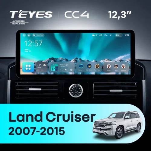 Штатная магнитола Teyes CC4 12.3" 6/64 Toyota Land Cruiser 200 (2007-2015) Тип-D