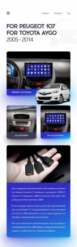 Переходная рамка Peugeot 107 (2005-2014) (10")