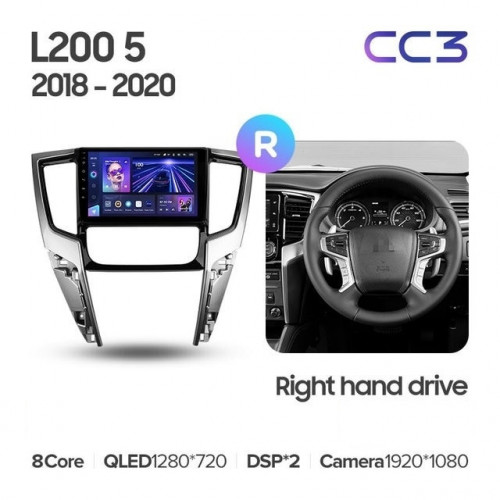 Штатная магнитола Teyes CC3 6/128 Mitsubishi L200 5 (2018-2020) F2 Правый руль