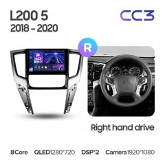 Штатная магнитола Teyes CC3 6/128 Mitsubishi L200 5 (2018-2020) F2 Правый руль