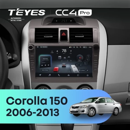 Штатная магнитола Teyes CC4 Pro 12/256 Toyota Corolla 150 (2006-2013) F2 с кнопками