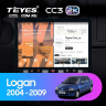 Штатная магнитола Teyes CC3 2K 6/128 Renault Logan 1 (2004-2009) (13")