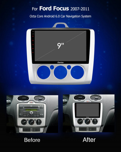 Штатная магнитола Carmedia OL-9201-A-Q Ford Focus 2 2004-2011 с Климат-Контролем