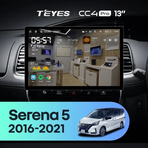 Штатная магнитола Teyes CC4 Pro 12/256 Nissan Serena 5 V C27 (2016-2021) F1 Правый руль (13")
