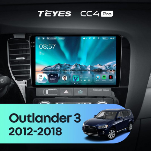 Штатная магнитола Teyes CC4 Pro 8/128 Mitsubishi Outlander 3 GF0W GG0W (2012-2018) Тип-B