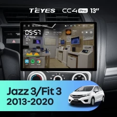 Штатная магнитола Teyes CC4 Pro 8/128 Honda Fit 3 GP GK (2013-2020) Тип-B (13")