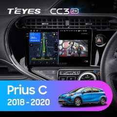Штатная магнитола Teyes CC3 2K 4/64 Toyota Prius C (2018-2020) Правый руль