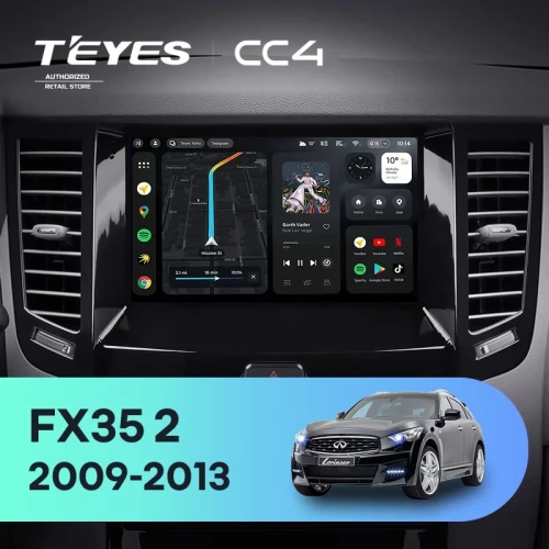 Штатная магнитола Teyes CC4 6/64 Infiniti FX35 2 (2009-2013) Тип-A