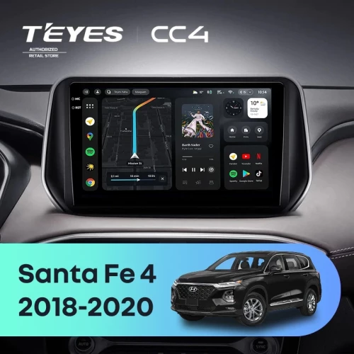Штатная магнитола Teyes CC4 8/128 Hyundai Santa Fe 4 (2018-2020)