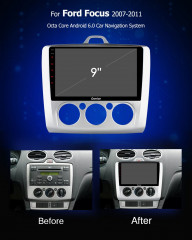 Штатная магнитола Carmedia OL-9201-M-Q Ford Focus 2 2004-2011 с Кондиционером