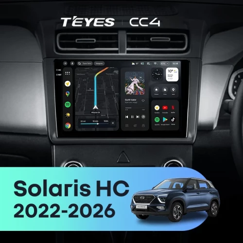 Штатная магнитола Teyes CC4 6/64 Solaris HC (2022-2026) (матовая) F1