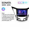 Штатная магнитола Teyes CC3 2K 6/128 Hyundai Sonata 6 YF (2009-2014) Тип-A