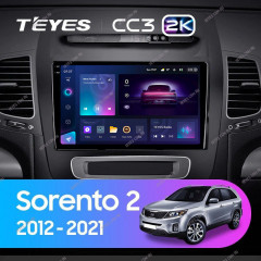 Штатная магнитола Teyes CC3 2K 4/64 Kia Sorento 2 II XM (2012-2021) F3