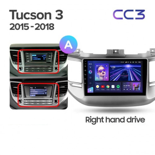 Штатная магнитола Teyes CC3 4/64 Hyundai Tucson 3 (2015-2018) Тип-A