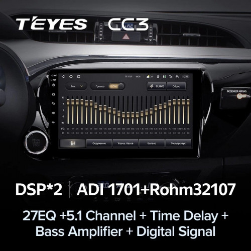 Штатная магнитола Teyes CC3 4/64 Toyota Hilux Pick Up (2015-2020)