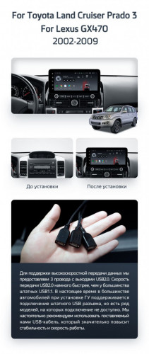 Штатная магнитола Teyes LUX ONE 6/128 Toyota Land Cruiser Prado 120 (2002-2009)