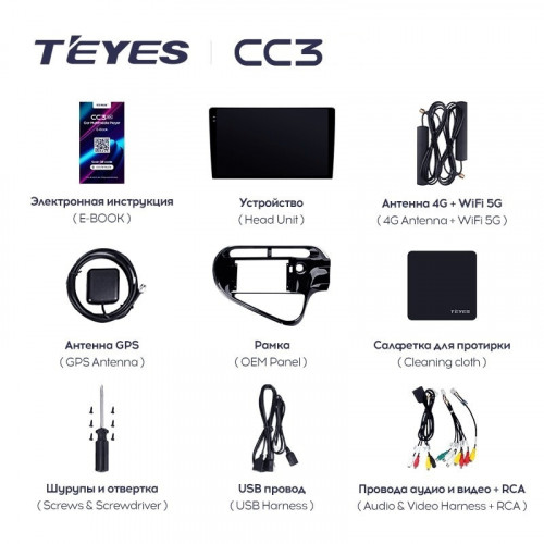 Штатная магнитола Teyes CC3 4/64 Toyota Prius C (2018-2020) Правый руль
