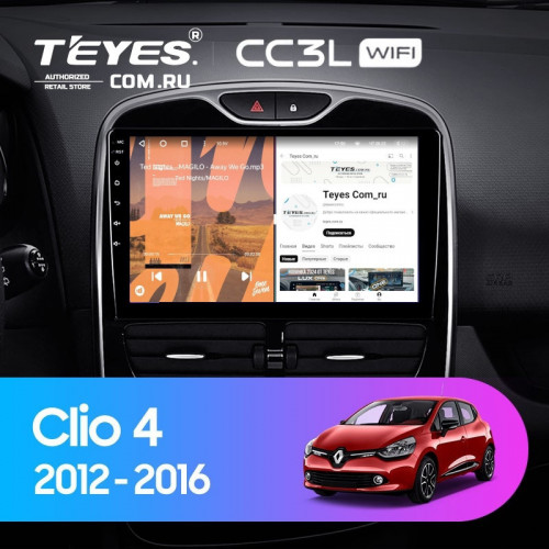 Штатная магнитола Teyes CC3L WiFi 2/32 Renault Clio 4 BH98 KH98 (2012-2015)
