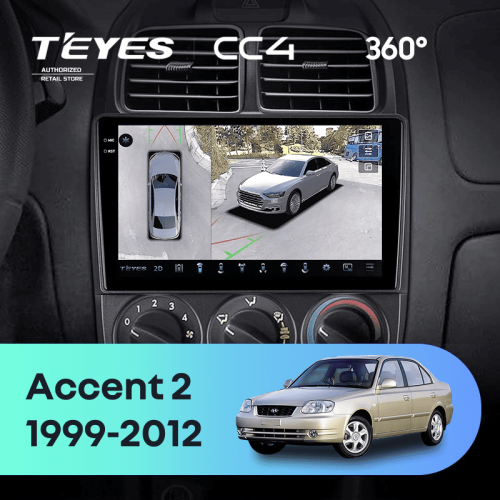 Штатная магнитола Teyes CC4 360 6/64 Hyundai Accent II LC2 (1999-2012) F1