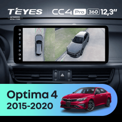 Штатная магнитола Teyes CC4 Pro 12.3" 360 12/256 Kia Optima 4 JF (2015-2020) Тип-B