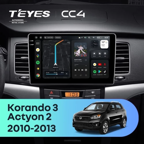 Штатная магнитола Teyes CC4 8/128 SsangYong Korando 3 Actyon 2 (2010-2013)