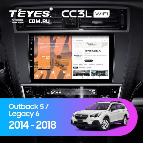 Штатная магнитола Teyes CC3L WiFi 2/32 Subaru Legacy 6 (2014-2017)