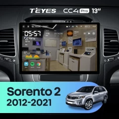 Штатная магнитола Teyes CC4 Pro 12/256 Kia Sorento 2 II XM (2012-2021) F1 (13")