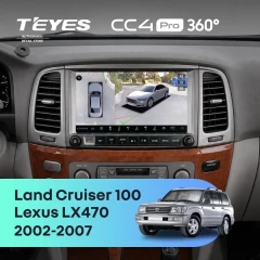 Штатная магнитола Teyes CC4 Pro 360 12/256 Toyota Land Cruiser 100 (2002-2007) F2 Тип-C