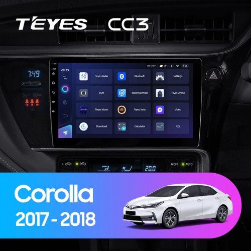 Штатная магнитола Teyes CC3 6/128 Toyota Corolla (2017-2018) Тип-B