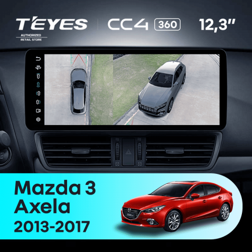 Штатная магнитола Teyes CC4 12.3" 360 6/64 Mazda Axela 3 (2013-2017) Тип-A Правый руль