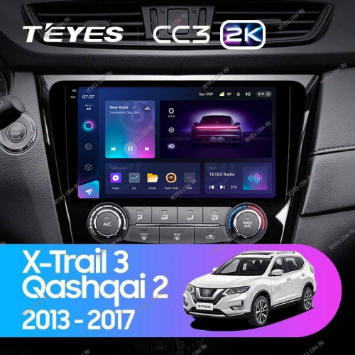 Штатная магнитола Teyes CC3 2K 6/128 Nissan Qashqai 2 (2013-2021) F2 климат контроль Тип-C