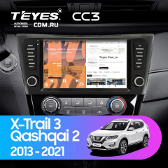 Штатная магнитола Teyes CC3 4/64 Nissan Qashqai 2 (2013-2021) F4 климат контроль Тип-AB с кнопками