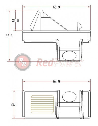 Камера заднего вида Redpower Premium TOY169 Toyota Prado 120 запаска под днищем, TL100 (2002-2009), TL 200 (2007-2014)